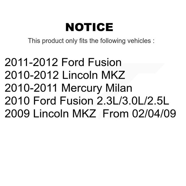 Front Suspension Link Pair For Ford Fusion Lincoln MKZ Mercury Milan